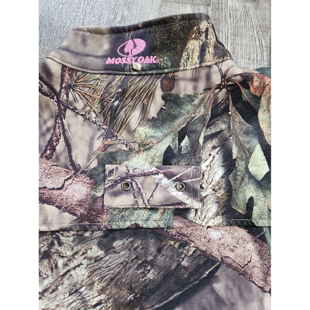 Women's Mossy Oak Hunting Jacket Camouflage Softshell Full Zip Fleece Lined M - Picture 8 of 14